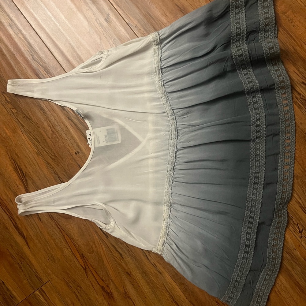 Forever 21 White and Gray Ombre Blouse